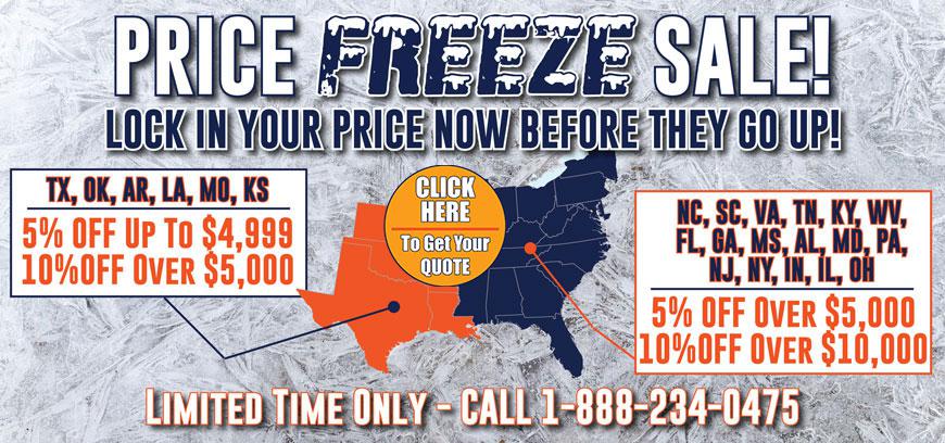 Steel Buildings Price Freeze Sale