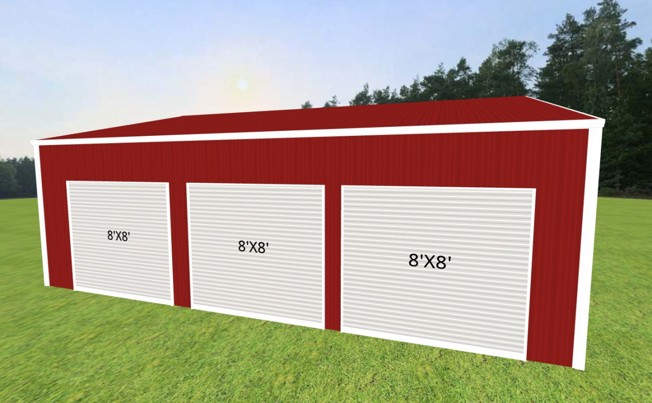 28x31x10 All Vertical Garage with Side Bays