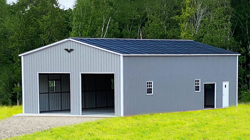 28x51x10 All Vertical Garage with Side Bays