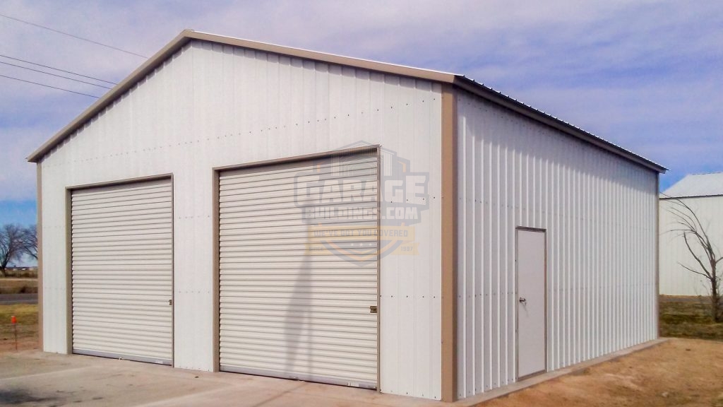 30x26x10 All Vertical Garage with Side Bays