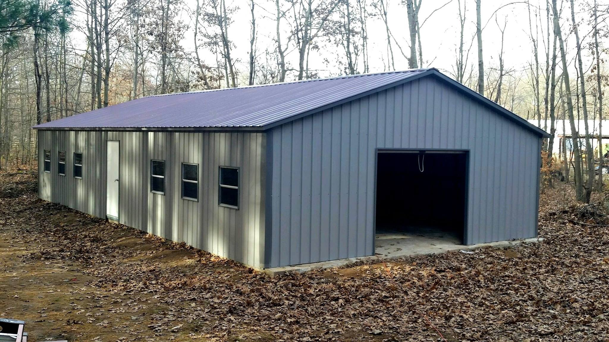 26x51x10 All Vertical Garage with Side Bays