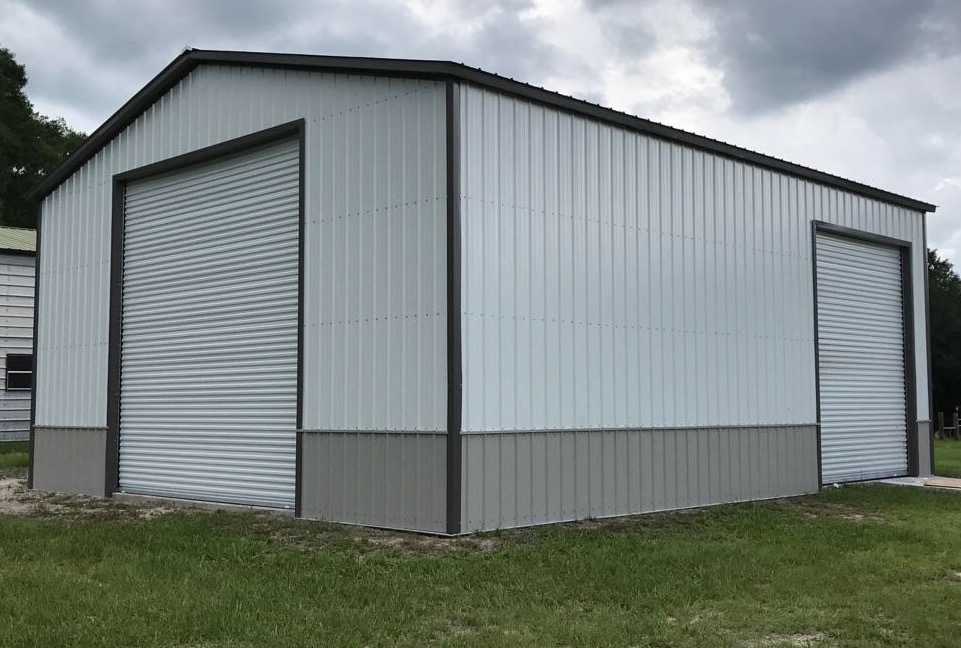 28x41x10 All Vertical Garage with Side Bays