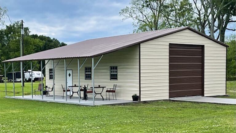 30x40x12 Metal Garage With Lean-To