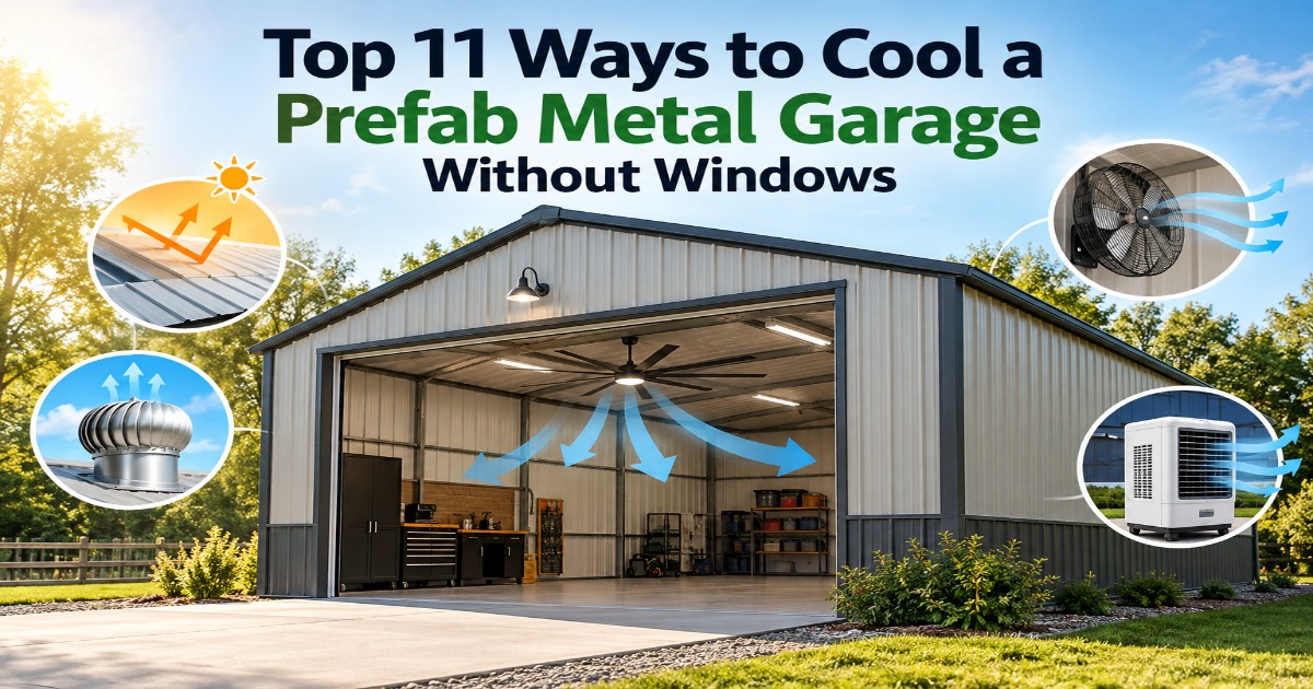 Top 11 Ways to Cool a Prefab Metal Garage Without Windows